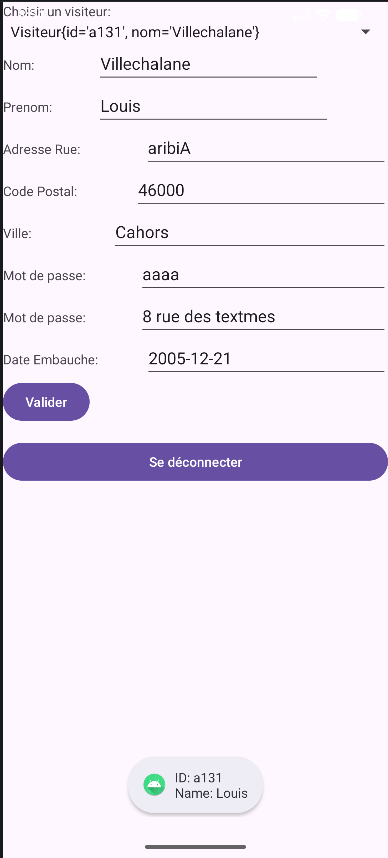 Modification visiteur
