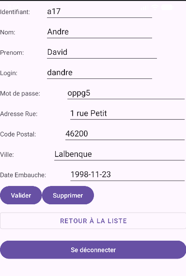 Détails admin