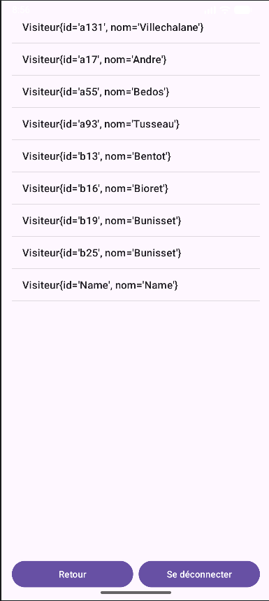Liste visiteurs