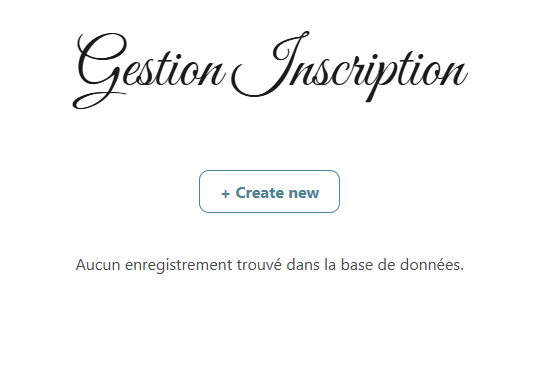 Admin — gestion inscriptions