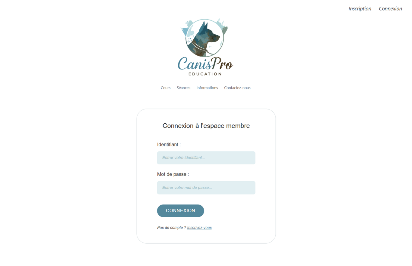 Page connexion