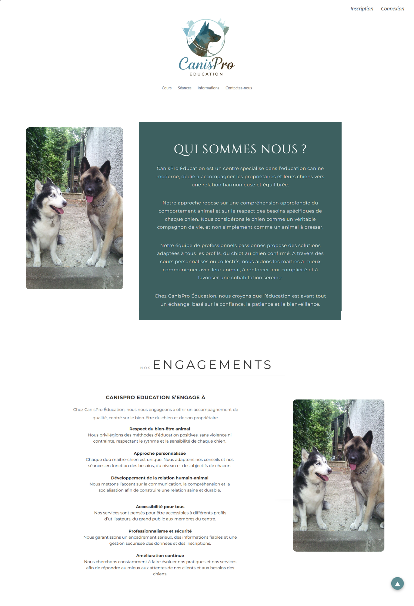 Page informations