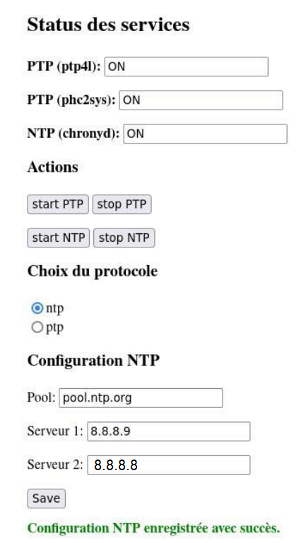 Module Webmin — configuration NTP