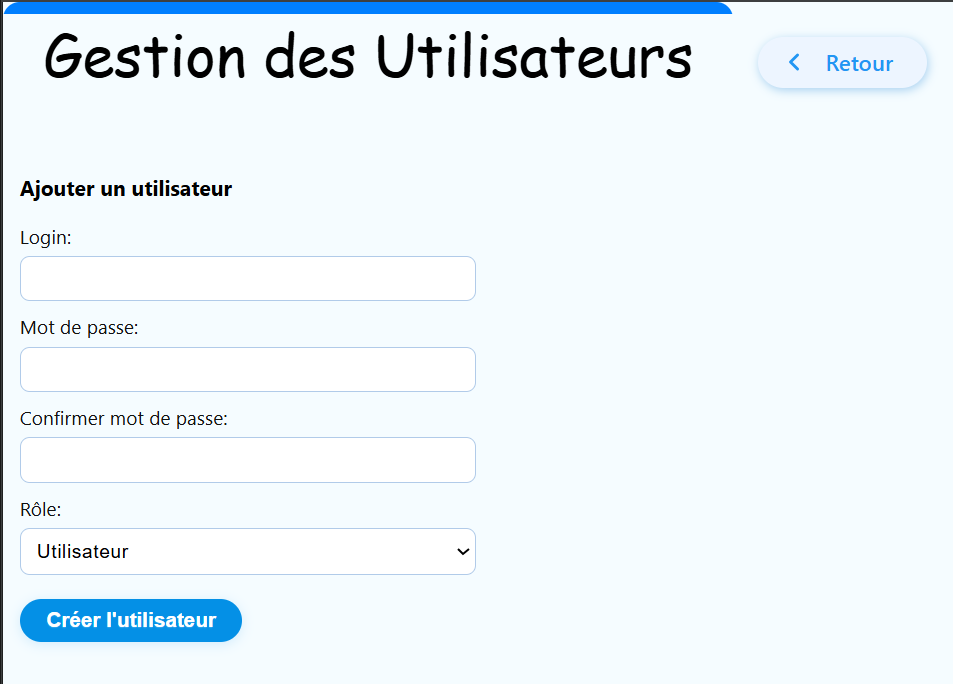 Ajout utilisateur admin