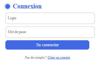 Page de connexion
