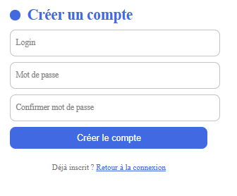 Création de compte