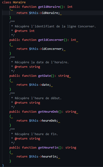 Modèle horaire (suite)