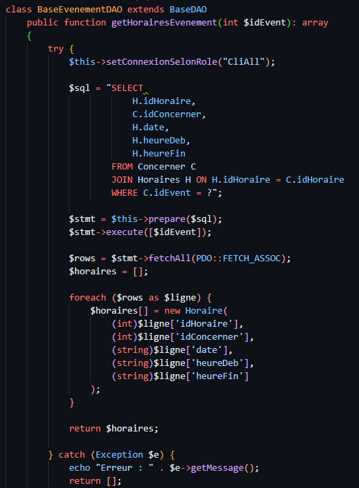 Base événement DAO suite 3