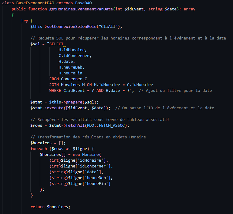 Base événement DAO suite 6