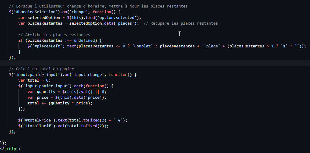 Vue détail événement suite 7